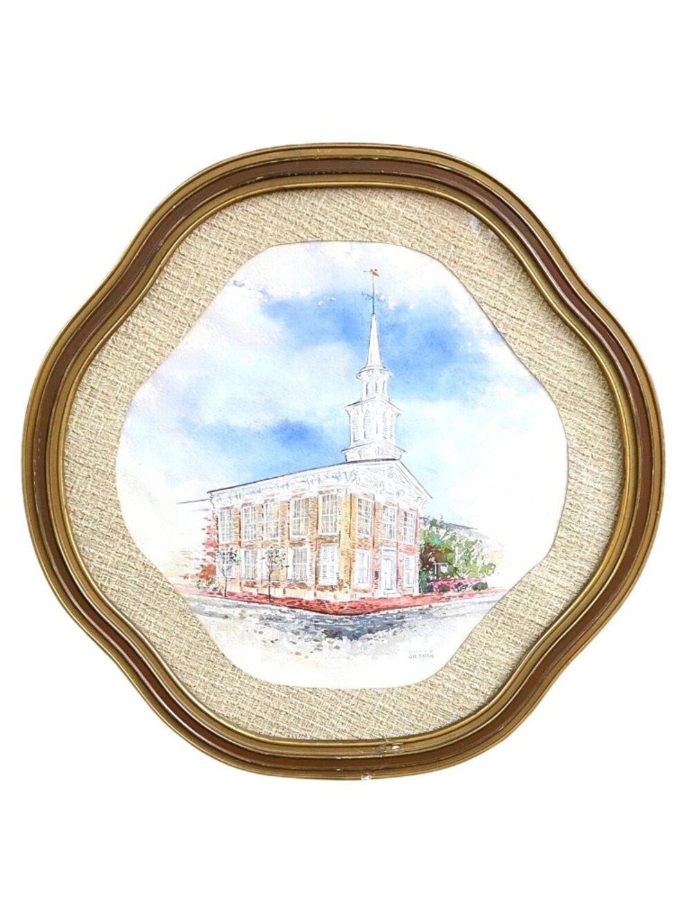 Ruth Sietman Watercolor – Cumberland Church Greenville TN – Signed 1977 Framed
